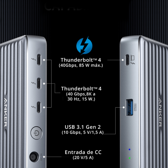 Mini Dock PowerExpand 5 en 1 con 4 puertos Thunderbolt