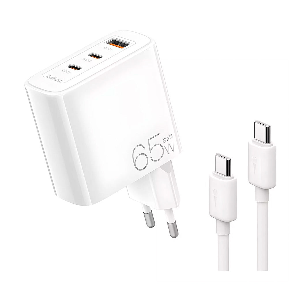 Kit de Cargador de Pared Powergan 65W + Cable USB-C 1m Oraimo