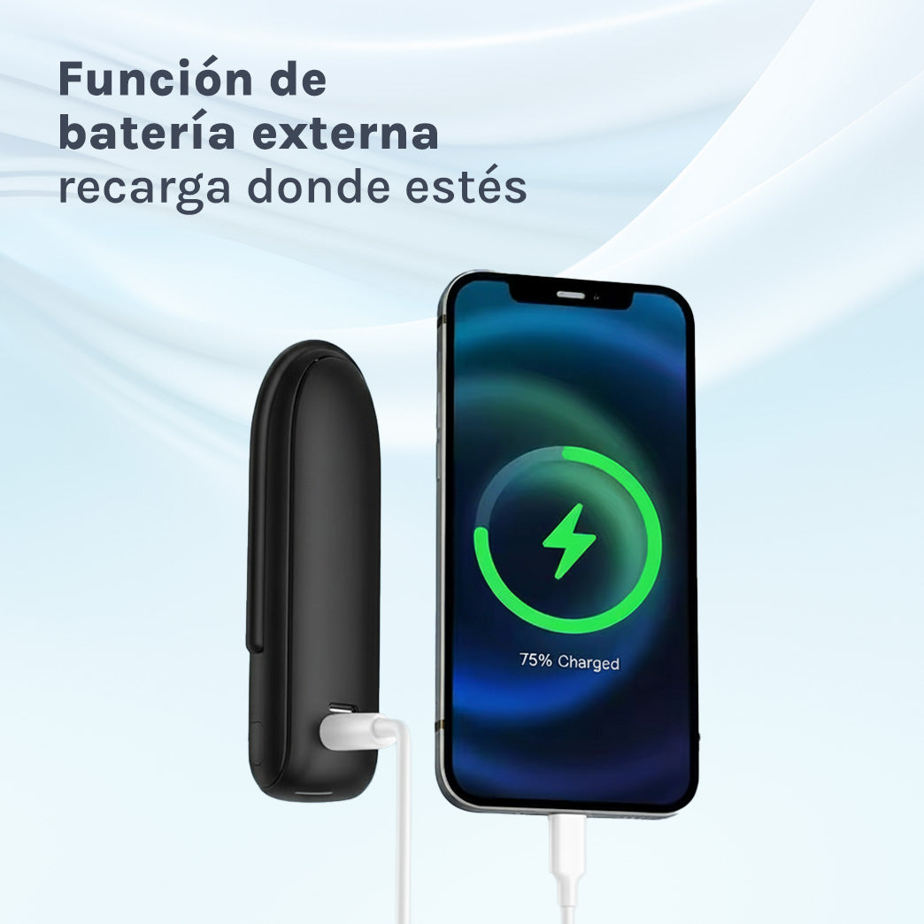 Mini Ventilador Recargable 3 en 1 Negro Ozu