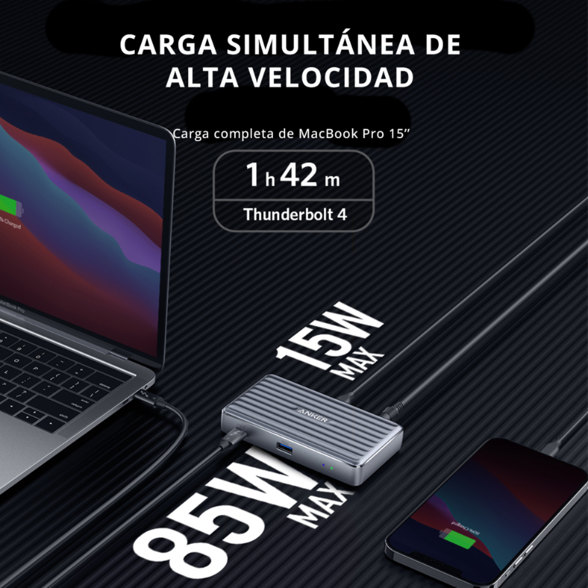 Mini Dock PowerExpand 5 en 1 con 4 puertos Thunderbolt