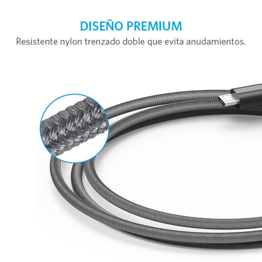 Cable Micro USB PowerLine+ 0.9m Gris